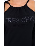 Suknelė su užrašu Tres Chic (Juoda)