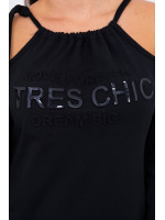 Suknelė su užrašu „Tres Chic“ (Juoda)