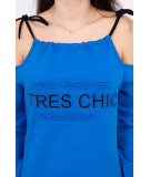 Suknelė su užrašu „Tres Chic“ (Mėlyna)