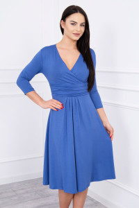 Suknelė su platėjančiu sijonu nėščiosioms (Mėlynos spalvos)