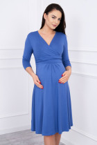 Suknelė su platėjančiu sijonu nėščiosioms (Mėlynos spalvos)