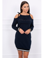 Suknelė su užrašu „Tres Chic“ (Tamsiai mėlyna)
