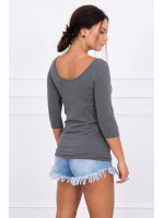 Apvalios iškirptės palaidinė (Grafito) (Švelnios spalvos)