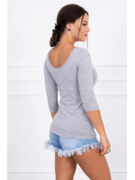 Apvalios iškirptės palaidinė (Pilka) (Švelnios spalvos)