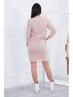 Aptempta suknelė ilgomis rankovėmis (Smėlio spalvos)