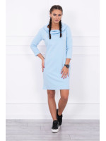 Suknelė su gobtuvu ir kišenėmis (Žydra)