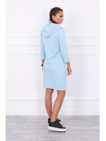 Suknelė su gobtuvu ir kišenėmis (Žydra)