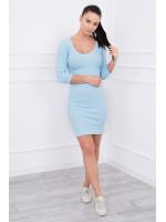 Aptempta suknelė su iškirpte (Žydra)