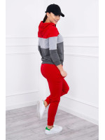 Dviejų dalių kostiumėlis (Raudona su pilka)