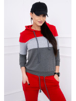 Dviejų dalių kostiumėlis (Raudona su pilka)