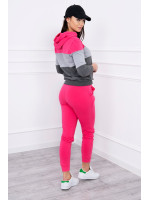 Dviejų dalių kostiumėlis (Fuksijos su pilka)