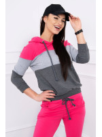 Dviejų dalių kostiumėlis (Fuksijos su pilka)