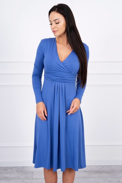 Suknelė su lengvai aptemta zona po krūtine (Mėlyna)