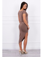 Proginė asimetriška suknelė (Kapučino spalvos)