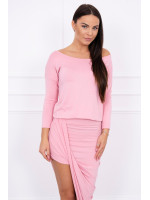 Asimetriška suknelė, 3/4rankovės (Šviesiai) (Rožinė)