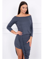 Asimetriška suknelė, 3/4rankovės (Grafito)