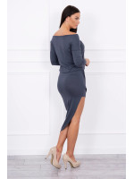 Asimetriška suknelė, 3/4rankovės (Grafito)