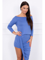 Asimetriška suknelė, 3/4rankovės (Mėlyna)