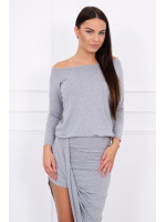 Asimetriška suknelė, 3/4rankovės (Pilka)