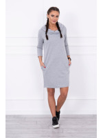 Suknelė su gobtuvu ir kišenėmis (Pilka)