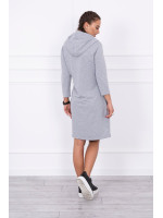 Suknelė su gobtuvu ir kišenėmis (Pilka)