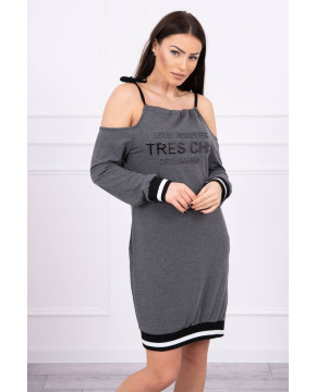 Suknelė su užrašu „Tres Chic“ (Grafito) Suknelė su užrašu „Tres Chic“ (Grafito)