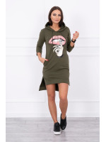 Suknelė su spalvinga aplikacija (Khaki)