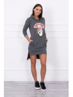 Suknelė su spalvinga aplikacija (Grafito)