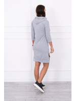 Suknelė su spalvinga aplikacija (Pilka)