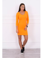 Aptempta suknelė su iškirpte (Oranžinė) (Neoninė)