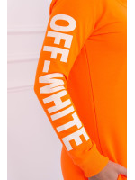 Kasdienė suknelė su užrašu (Oranžinės neoninės spalvos)