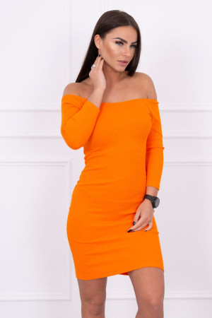 Aptempta suknelė - atvirais pečiais (Oranžinė)