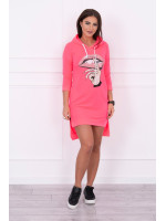 Suknelė su spalvinga aplikacija (Rožinė) (Neoninė)