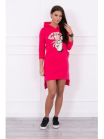 Suknelė su spalvinga aplikacija (Fuksijos)