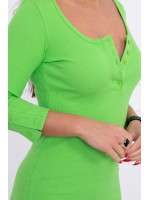 Suknelė su iškirpte ir su sagutėm (Žalia)