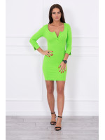 Suknelė su iškirpte ir su sagutėm (Žalia Neoninė)