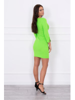 Suknelė su iškirpte ir su sagutėm (Žalia Neoninė)