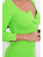 Suknelė su iškirpte ir su sagutėm (Žalia Neoninė)