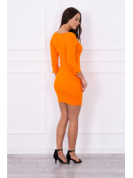 Suknelė su iškirpte ir su sagutėm (Oranžinė)