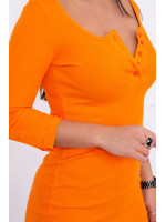 Suknelė su iškirpte ir su sagutėm (Oranžinė)