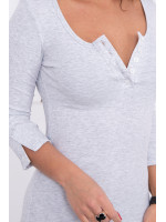 Suknelė su iškirpte ir su sagutėm (Šviesi) (Pilka)