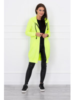 Ilgas megztukas su gobtuvu (Geltona) (Neoninė)