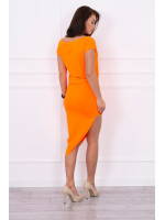 Proginė asimetriška suknelė (Oranžinės neoninės spalvos)