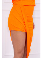 Proginė asimetriška suknelė (Oranžinės neoninės spalvos)