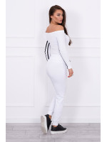 Kostiumėlis su dvigubomis juostomis (Balta)