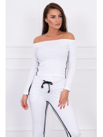 Kostiumėlis su dvigubomis juostomis (Balta)