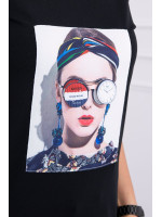 Palaidinė su moters aplikacija (Juoda)