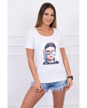 Palaidinė su moters aplikacija (Balta) Palaidinė su moters aplikacija (Balta)