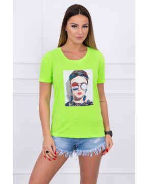 Palaidinė su moters aplikacija (Žalia) (Neoninė) Palaidinė su moters aplikacija (Žalia) (Neoninė)