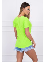 Palaidinė su moters aplikacija (Žalia) (Neoninė)